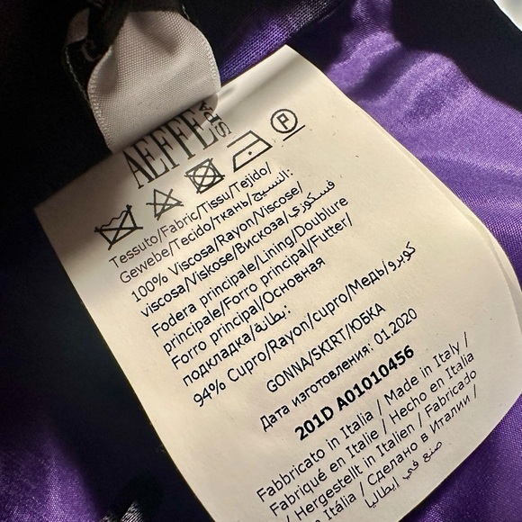 NWT Moschino Couture Purple & Black Abstract Print Bow Detail Mini Skirt Size 8 - Picture 9 of 16